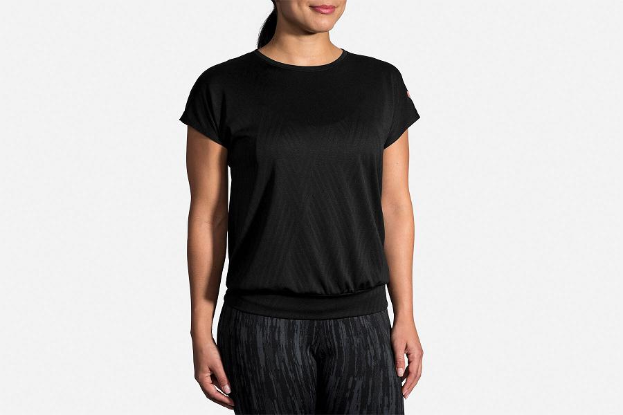 Brooks Array Women Apparel & Running Shirt Black XQK841275